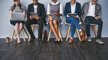 candidates being recruited sitting in a row