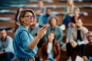 Female CEO giving a presentation